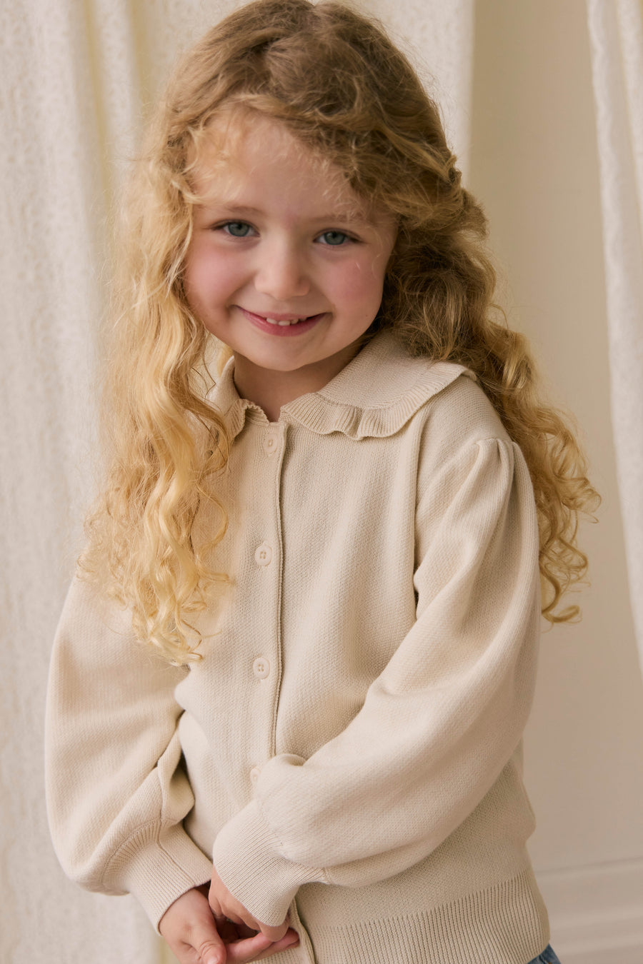 Bonnie Cardigan - Vanilla Childrens Cardigan from Jamie Kay Australia