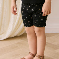 Organic Cotton Modal Elisa Bike Short - Dina Ebony Childrens Shorts from Jamie Kay Australia