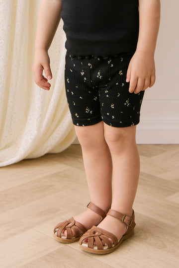 Organic Cotton Modal Elisa Bike Short - Dina Ebony Childrens Shorts from Jamie Kay Australia