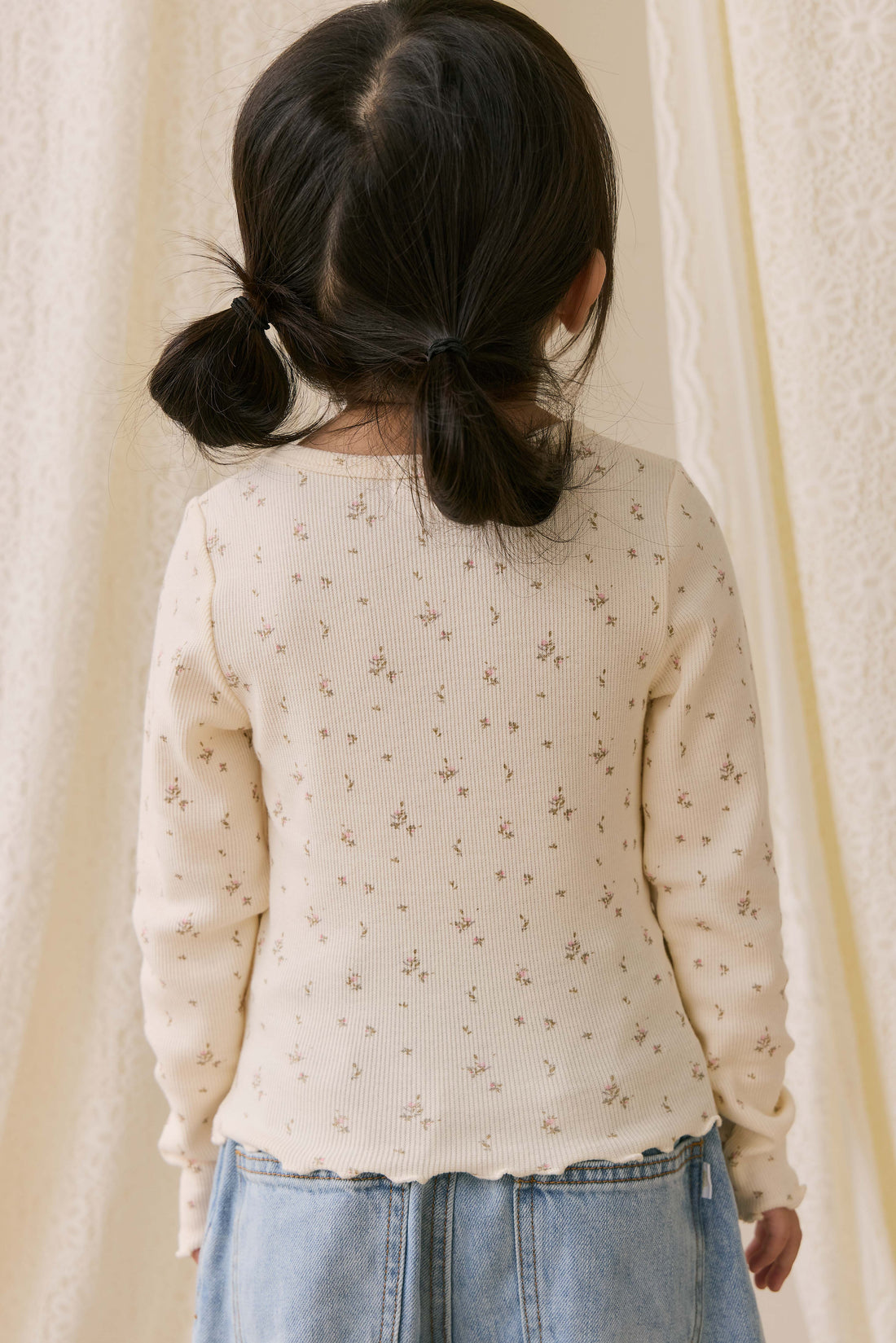 Organic Cotton Fine Rib Agathe Top - Dina Antique Childrens Top from Jamie Kay Australia