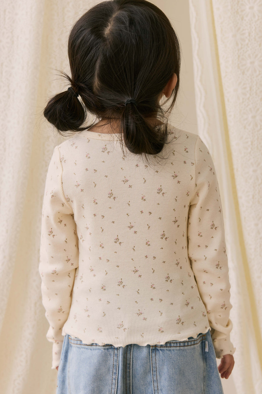 Organic Cotton Fine Rib Agathe Top - Dina Antique Childrens Top from Jamie Kay Australia