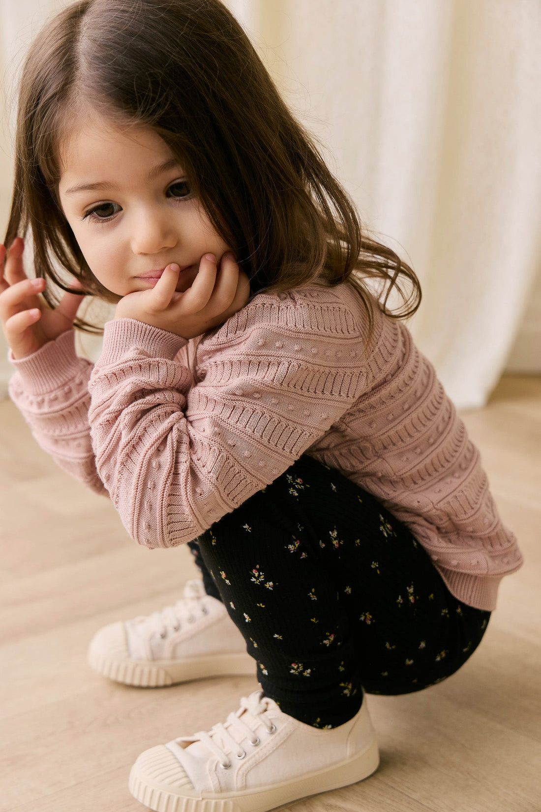 Organic Cotton Modal Everyday Legging - Dina Ebony Childrens Legging from Jamie Kay Australia