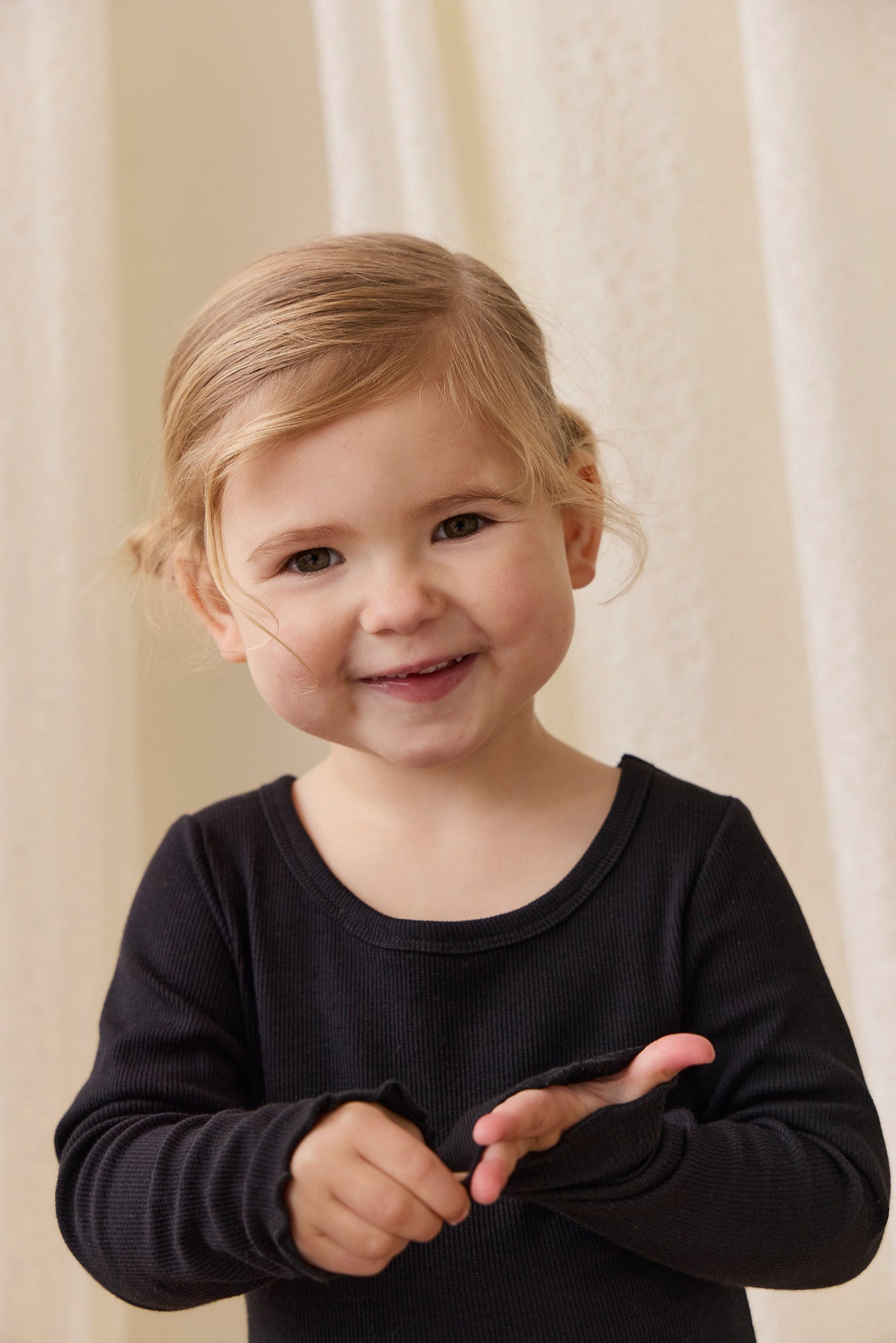 Organic Cotton Fine Rib Agathe Top - Ebony Childrens Top from Jamie Kay Australia