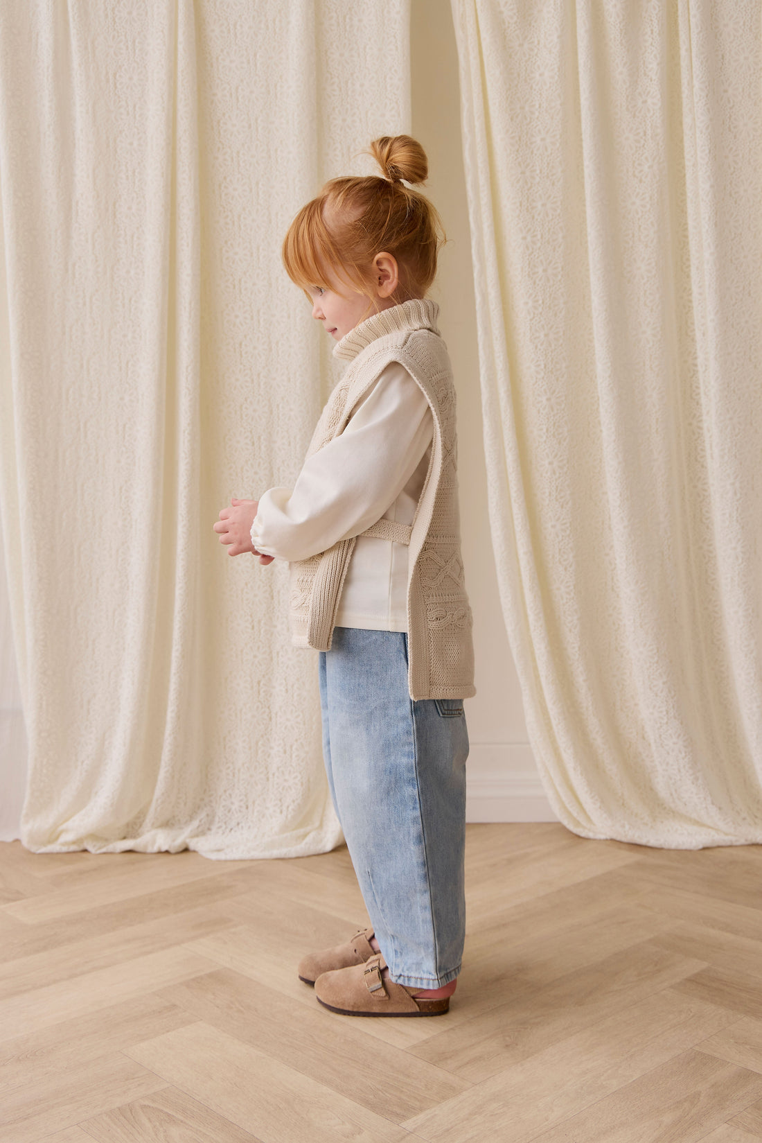 Bianca Poncho - Vanilla Childrens Jumper from Jamie Kay Australia