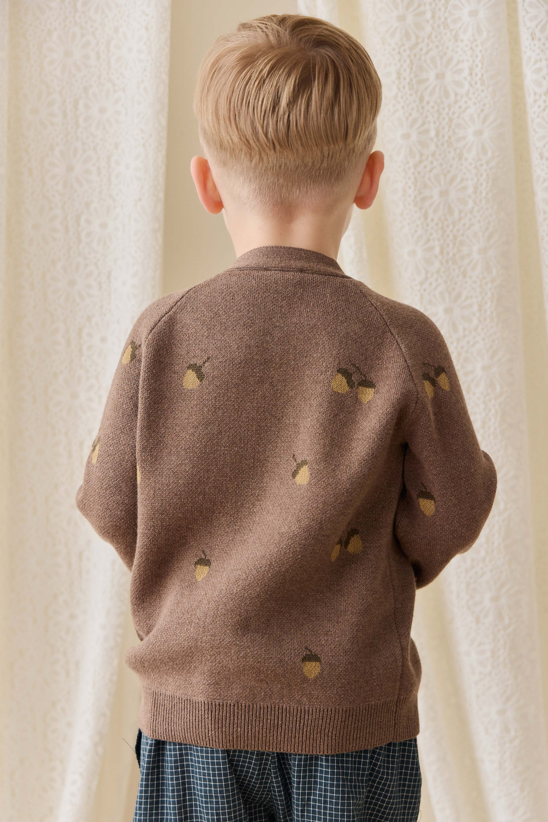 Easton Cardigan - Forest Acorns Toasted Marle Childrens Cardigan from Jamie Kay Australia