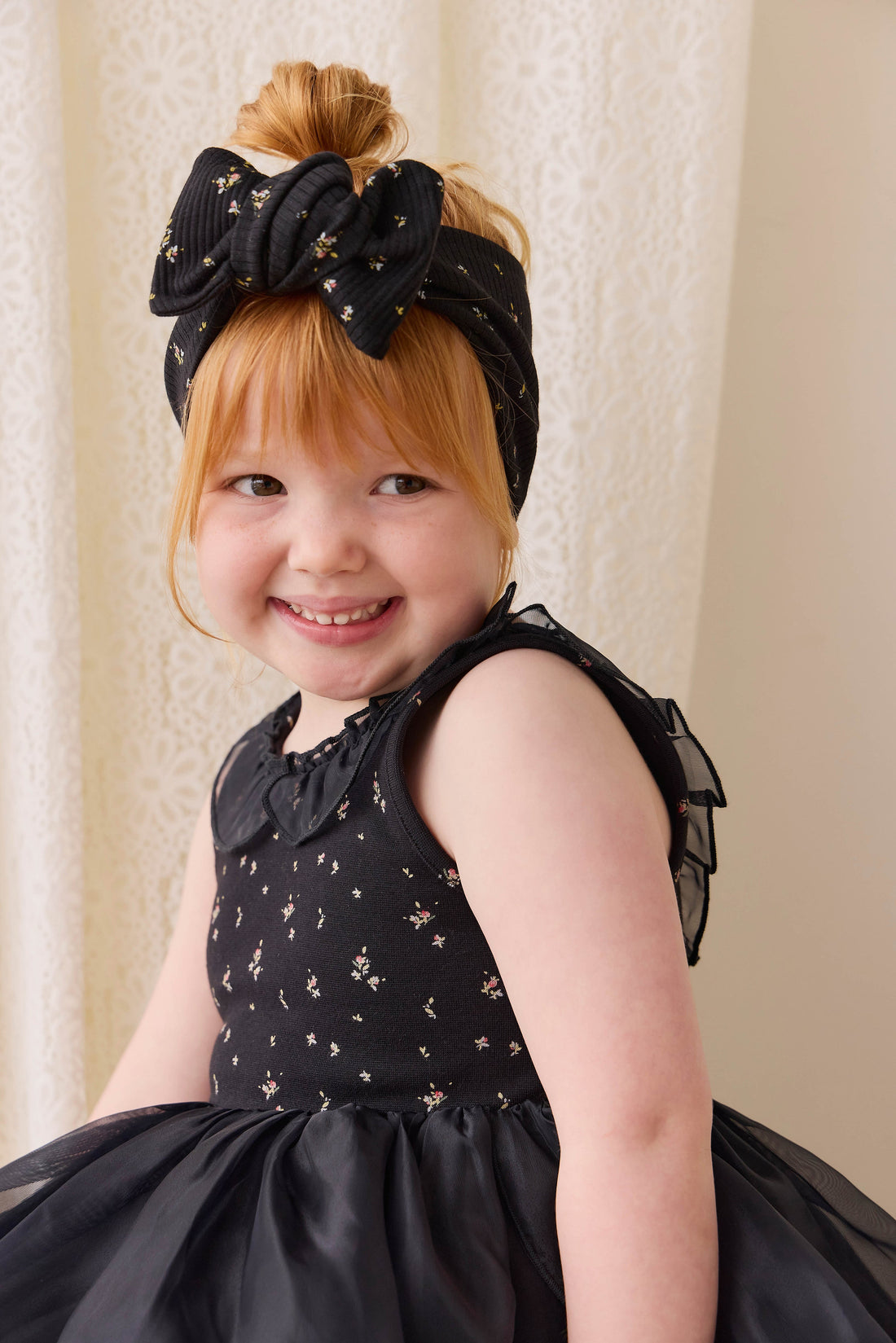 Organic Cotton Modal Headband - Dina Ebony Childrens Headband from Jamie Kay Australia