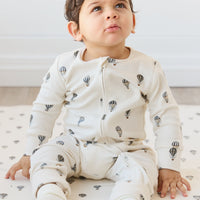 Organic Cotton Reese Zip Onepiece - Montgolfiere Cloud Childrens Onepiece from Jamie Kay Australia