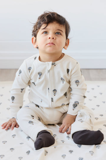 Organic Cotton Reese Zip Onepiece - Montgolfiere Cloud Childrens Onepiece from Jamie Kay Australia