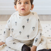 Organic Cotton Reese Zip Onepiece - Montgolfiere Cloud Childrens Onepiece from Jamie Kay Australia