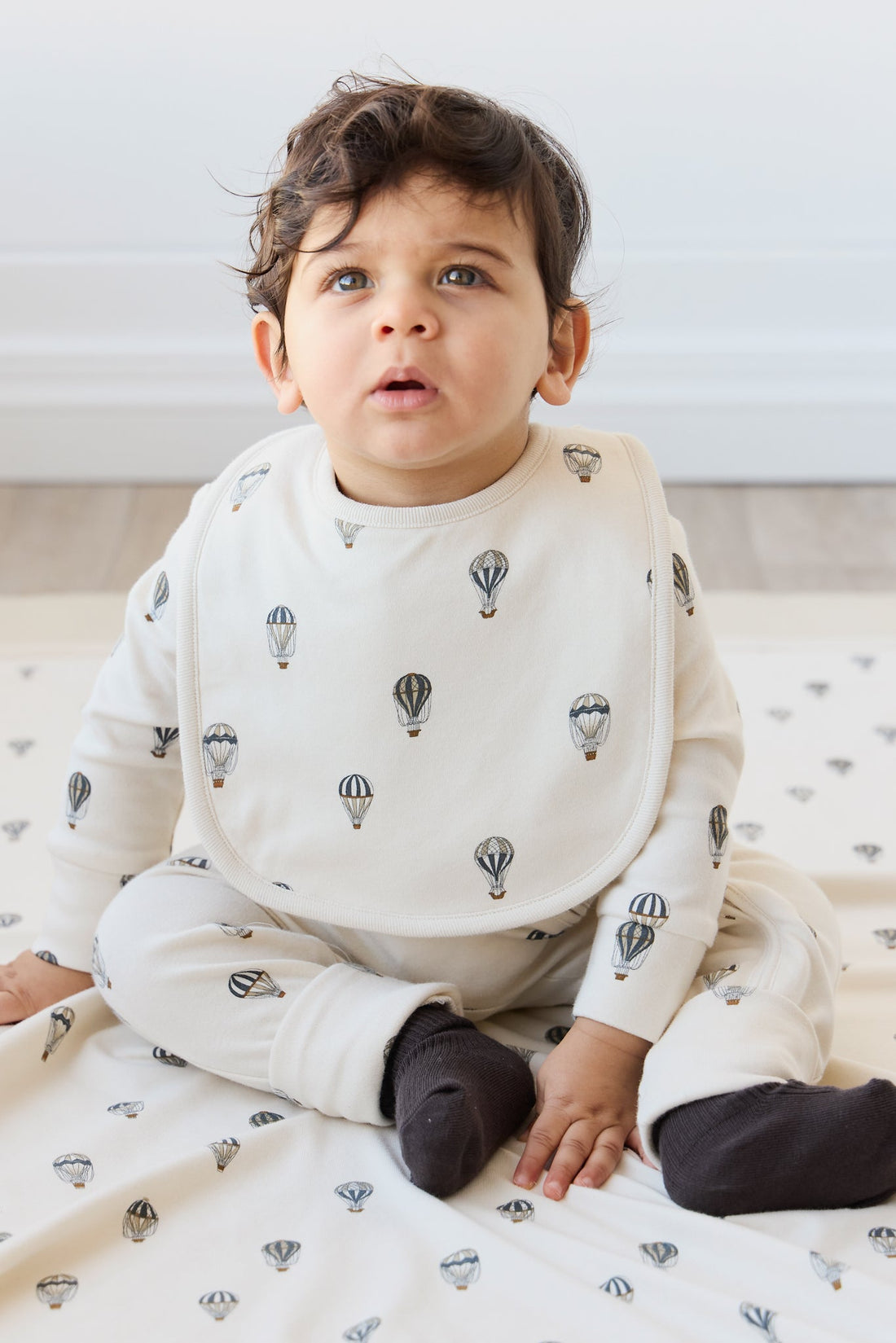 Organic Cotton Reese Zip Onepiece - Montgolfiere Cloud Childrens Onepiece from Jamie Kay Australia