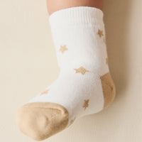 2PK Sock - Twinkle Toes Fawn/Fawn Childrens Sock from Jamie Kay Australia