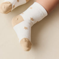 2PK Sock - Twinkle Toes Fawn/Fawn Childrens Sock from Jamie Kay Australia