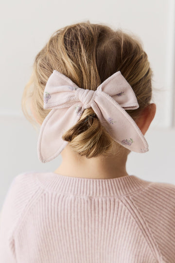 Organic Cotton Bow - Meredith Violet Childrens Hair Bow from Jamie Kay Australia