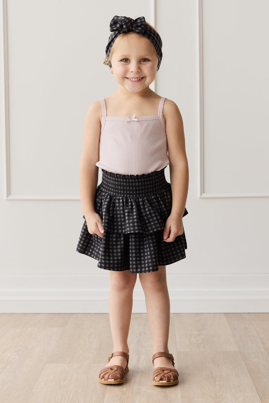 Organic Cotton Ruby Skirt - Gingham Night Childrens Skirt from Jamie Kay Australia