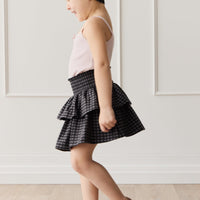 Organic Cotton Ruby Skirt - Gingham Night Childrens Skirt from Jamie Kay Australia