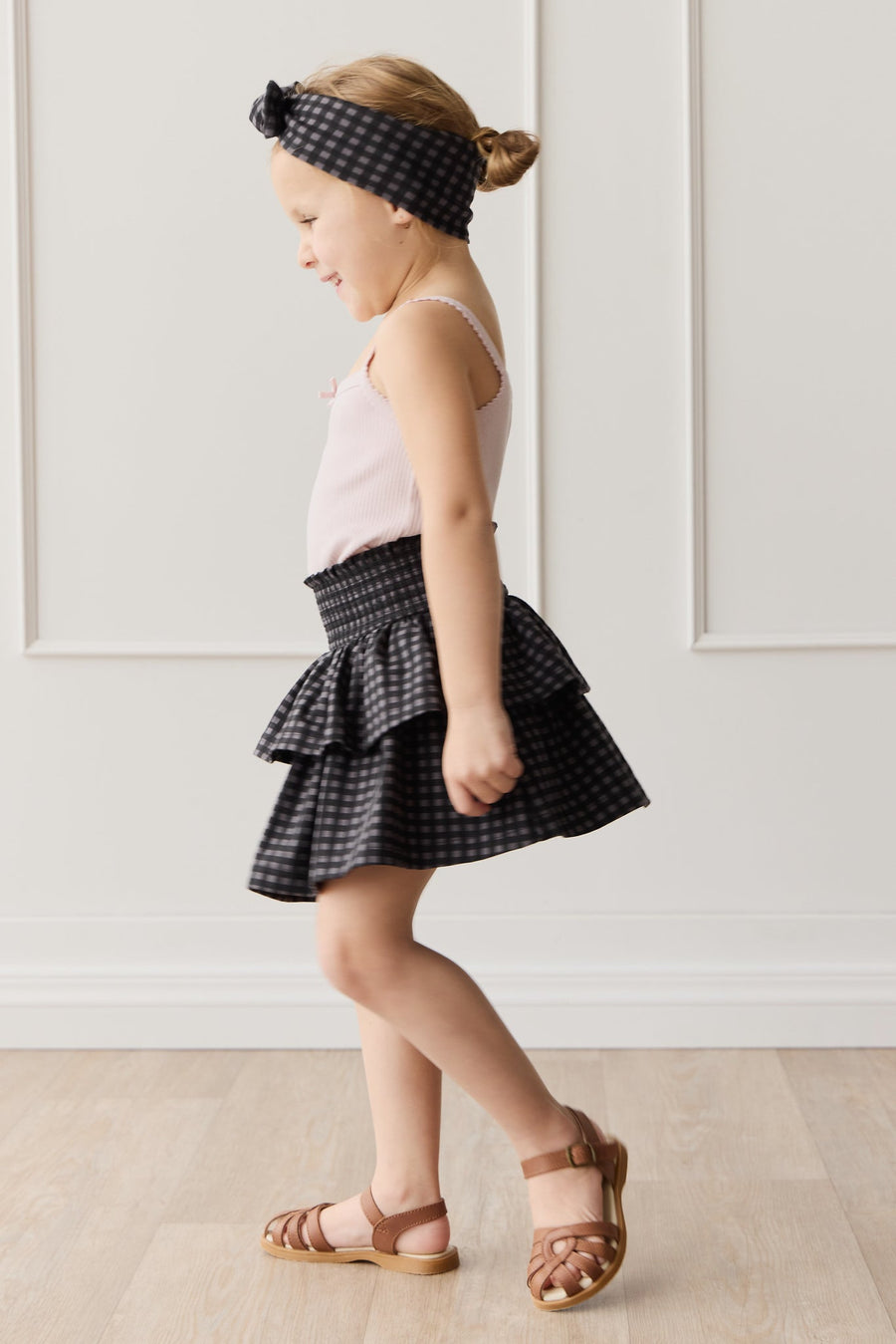 Organic Cotton Ruby Skirt - Gingham Night Childrens Skirt from Jamie Kay Australia