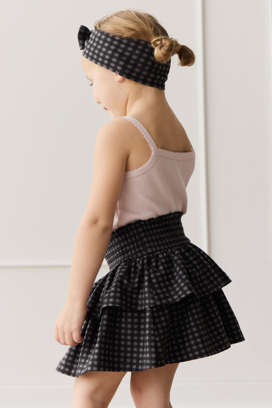 Organic Cotton Ruby Skirt - Gingham Night Childrens Skirt from Jamie Kay Australia