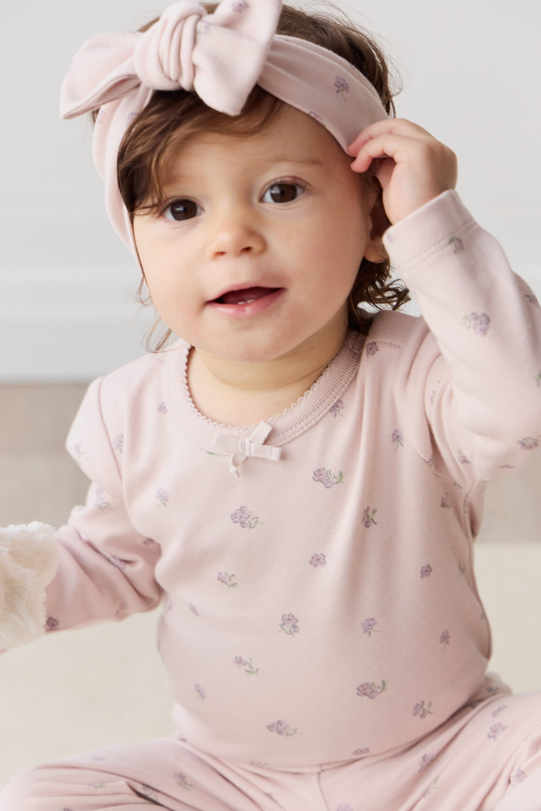 Organic Cotton Long Sleeve Bodysuit - Meredith Violet Childrens Bodysuit from Jamie Kay Australia