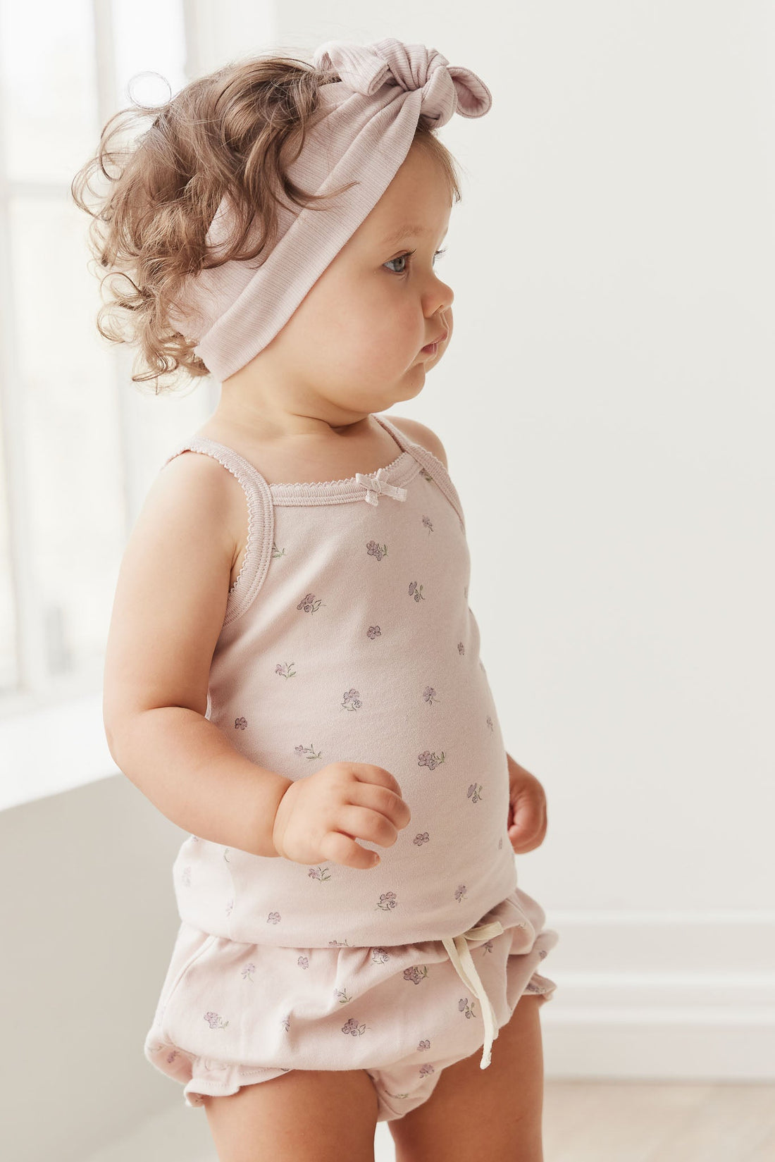 Organic Cotton Frill Bloomer - Meredith Violet Childrens Bloomer from Jamie Kay Australia