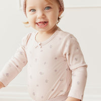 Organic Cotton Long Sleeve Bodysuit - Meredith Violet Childrens Bodysuit from Jamie Kay Australia