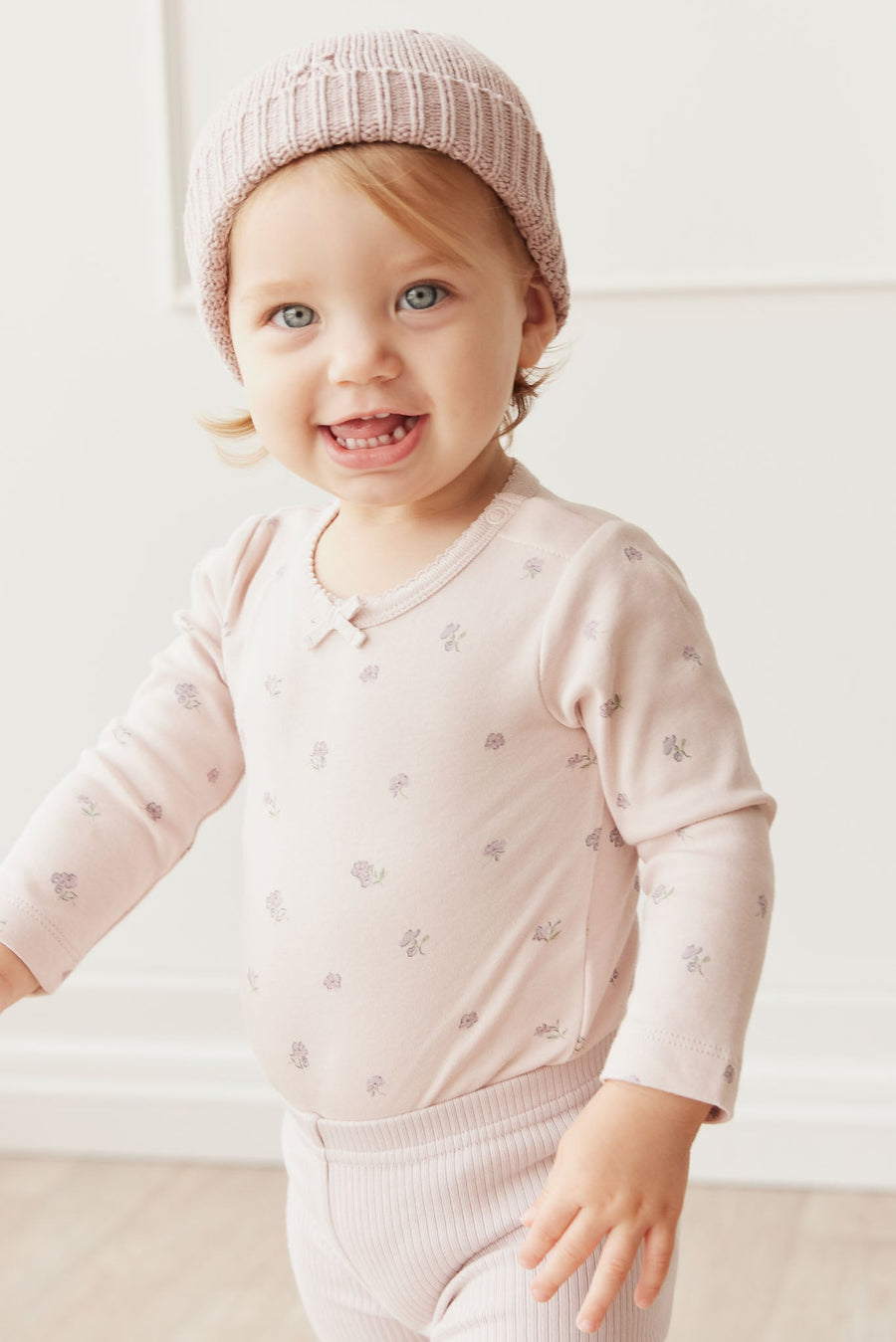 Organic Cotton Long Sleeve Bodysuit - Meredith Violet Childrens Bodysuit from Jamie Kay Australia