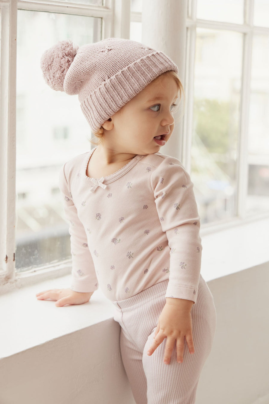 Organic Cotton Long Sleeve Bodysuit - Meredith Violet Childrens Bodysuit from Jamie Kay Australia