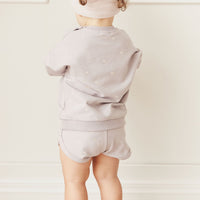 Organic Cotton Ivy Shortie - Annie Ditzy Violet Ice Childrens Short from Jamie Kay Australia