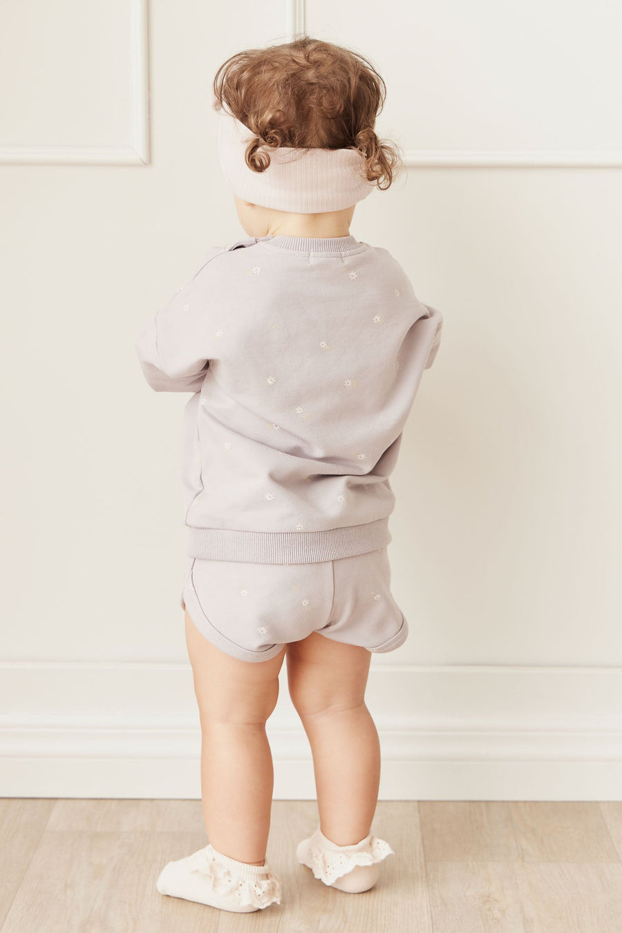 Organic Cotton Ivy Shortie - Annie Ditzy Violet Ice Childrens Short from Jamie Kay Australia