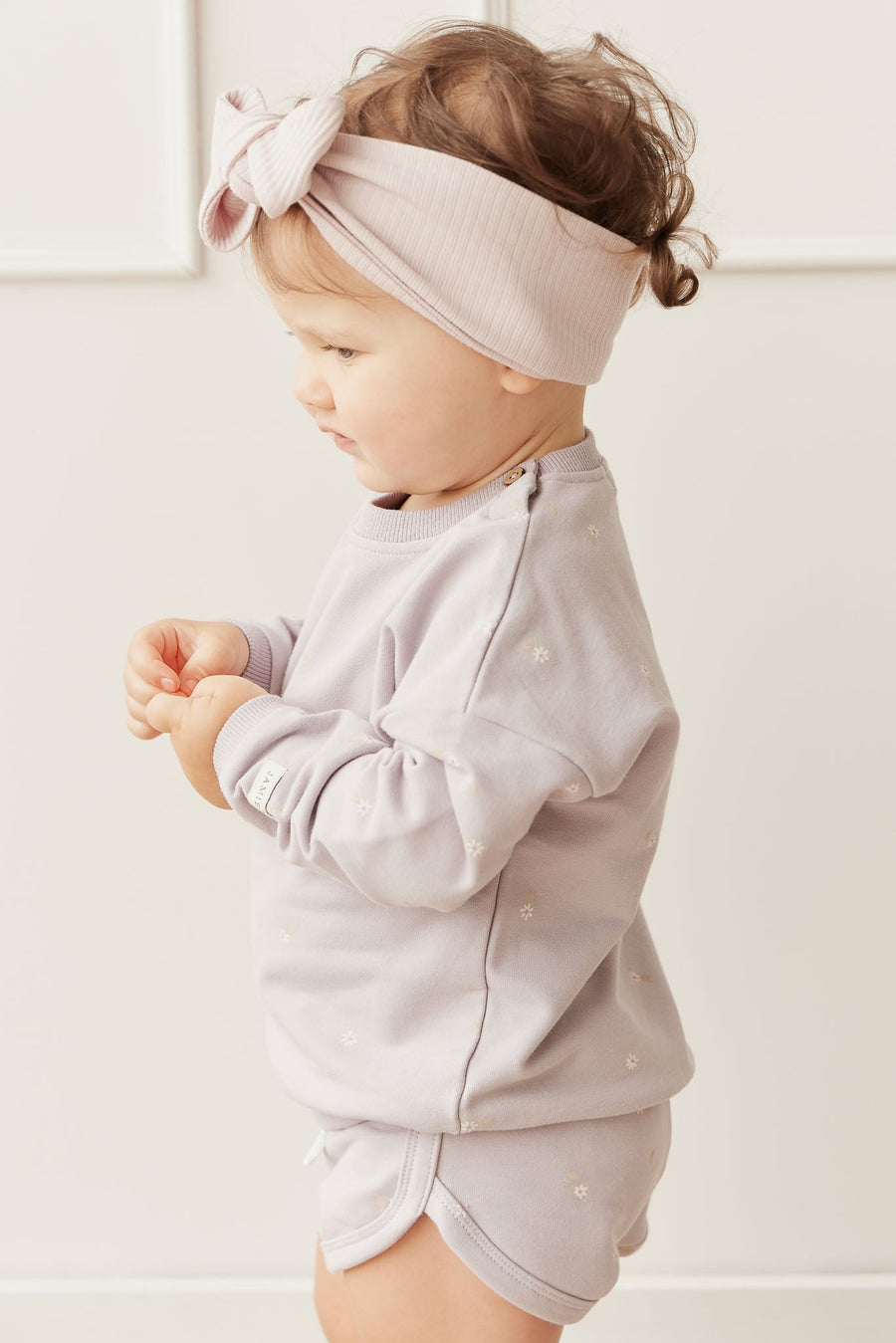 Organic Cotton Ivy Shortie - Annie Ditzy Violet Ice Childrens Short from Jamie Kay Australia