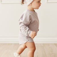 Organic Cotton Ivy Shortie - Annie Ditzy Violet Ice Childrens Short from Jamie Kay Australia