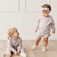 Organic Cotton Bobbie Sweatshirt - Annie Ditzy Violet Ice Childrens Top from Jamie Kay Australia