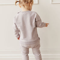 Organic Cotton Bobbie Sweatshirt - Annie Ditzy Violet Ice Childrens Top from Jamie Kay Australia