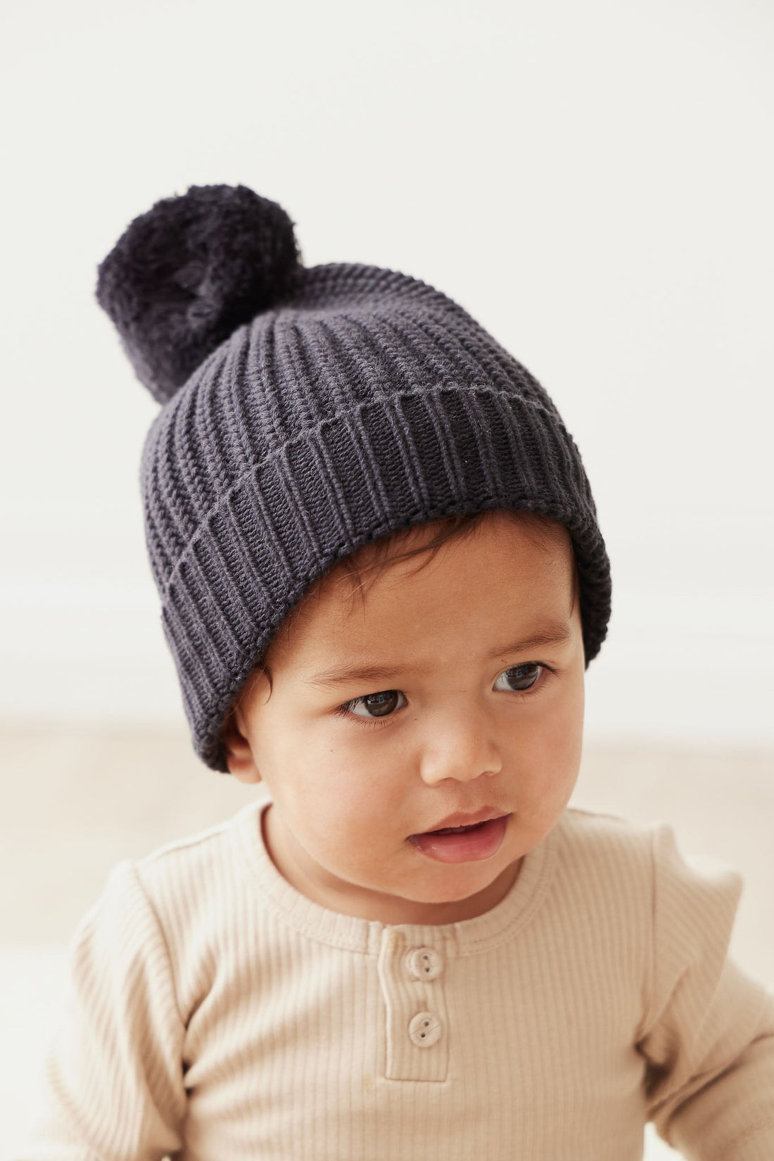 Aurelie Beanie - Black Bean Childrens Hat from Jamie Kay Australia