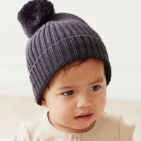 Aurelie Beanie - Black Bean Childrens Hat from Jamie Kay Australia