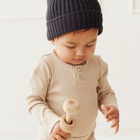 Aurelie Beanie - Black Bean Childrens Hat from Jamie Kay Australia