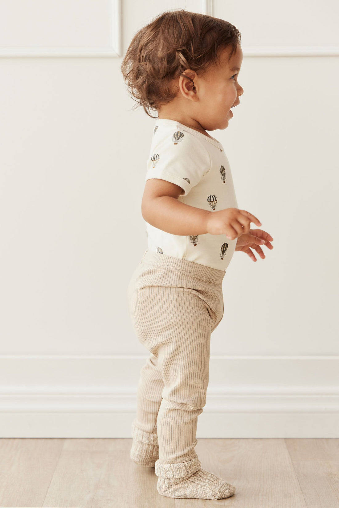 Organic Cotton Hudson Short Sleeve Bodysuit - Montgolfiere Cloud Childrens Bodysuit from Jamie Kay Australia