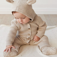 Bear Knit Onepiece - Sand Marle Fleck Childrens Onepiece from Jamie Kay Australia