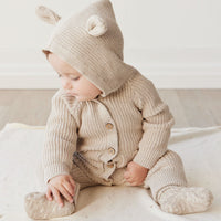 Bear Knit Onepiece - Sand Marle Fleck Childrens Onepiece from Jamie Kay Australia