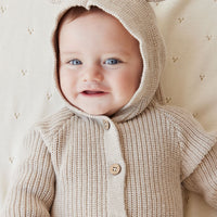 Bear Knit Onepiece - Sand Marle Fleck Childrens Onepiece from Jamie Kay Australia