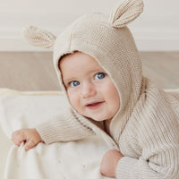 Bear Knit Onepiece - Sand Marle Fleck Childrens Onepiece from Jamie Kay Australia