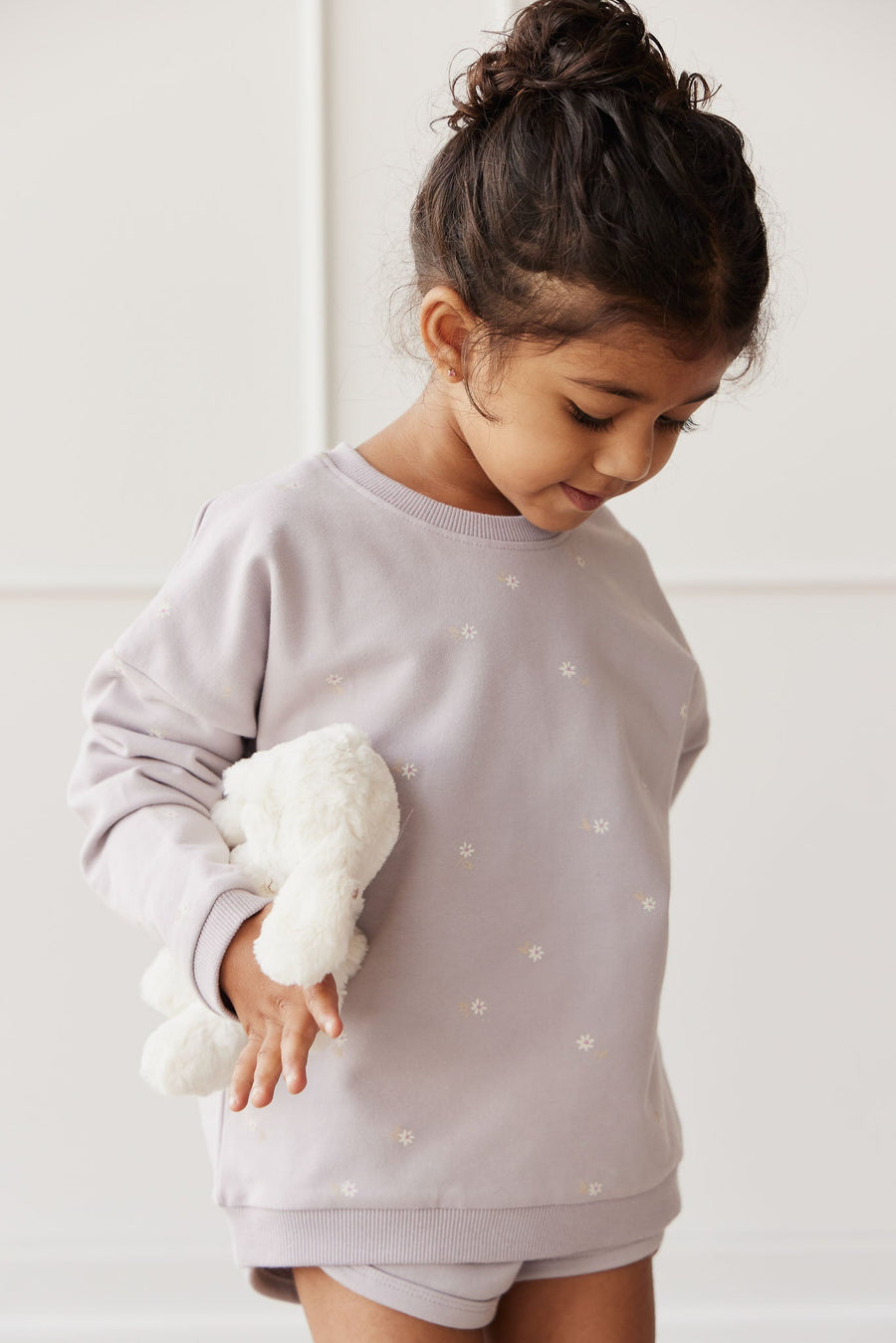 Organic Cotton Bobbie Sweatshirt - Annie Ditzy Violet Ice Childrens Top from Jamie Kay Australia