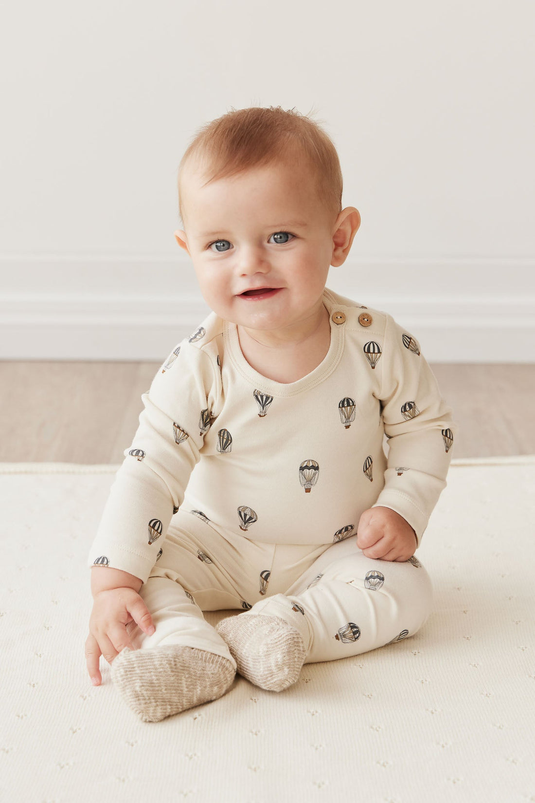 Organic Cotton Everyday Legging - Montgolfiere Cloud Childrens Legging from Jamie Kay Australia