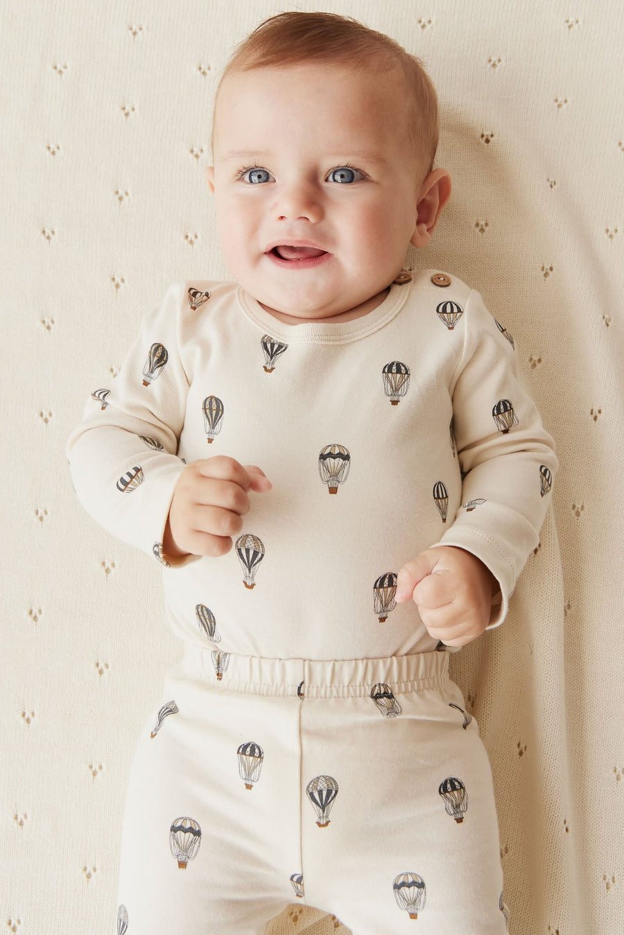 Organic Cotton Fernley Bodysuit - Montgolfiere Cloud Childrens Bodysuit from Jamie Kay Australia