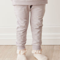 Organic Cotton Morgan Track Pant - Annie Ditzy Violet Ice Childrens Pant from Jamie Kay Australia