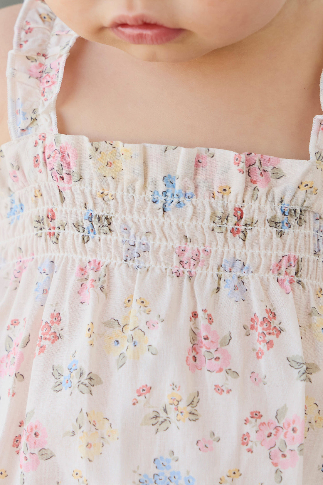 Organic Cotton Cassidy Playsuit - Morgan Vanilla Childrens Pants from Jamie Kay Australia