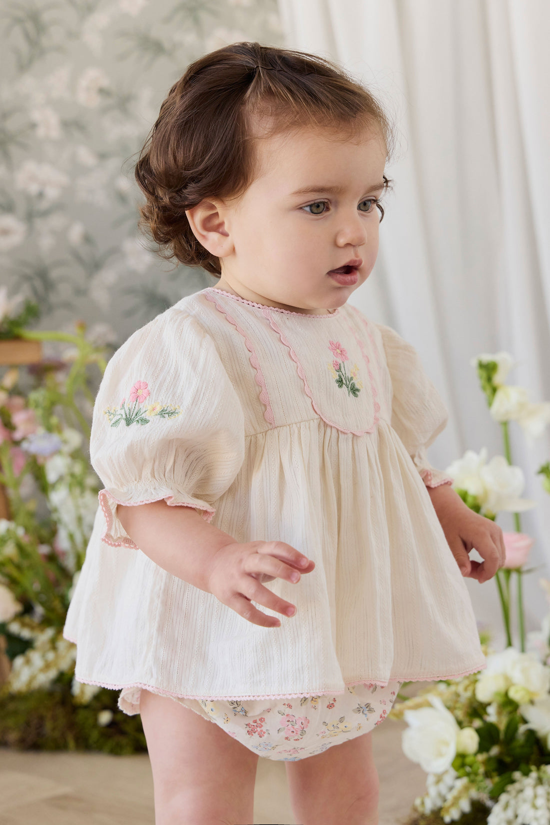 Organic Cotton Marlene Bloomer - Morgan Vanilla Childrens Bloomer from Jamie Kay Australia