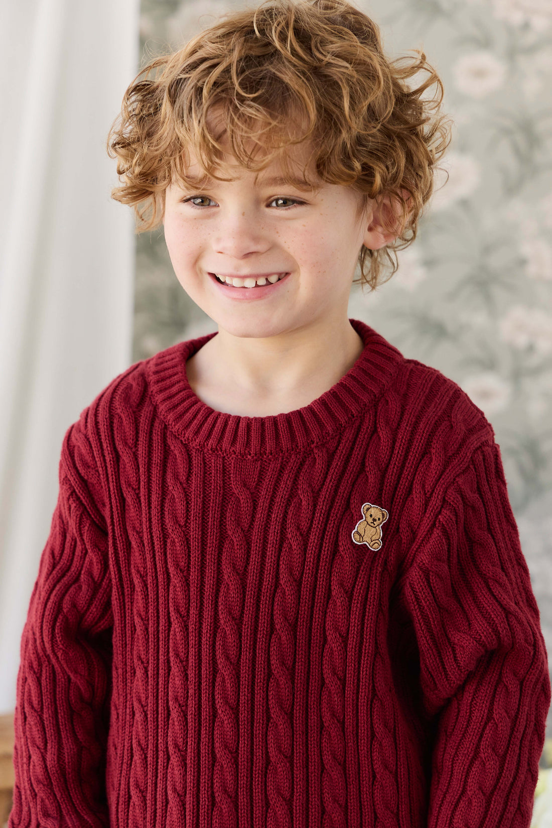 Richard Knit Jumper - Cherry Childrens Jumper from Jamie Kay Australia