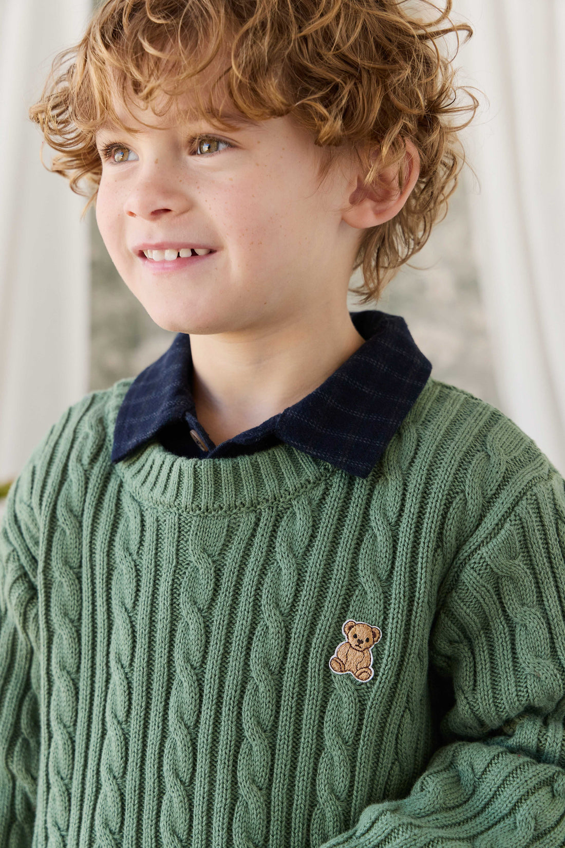 Richard Knit Jumper - Dark Jade Childrens Jumper from Jamie Kay Australia