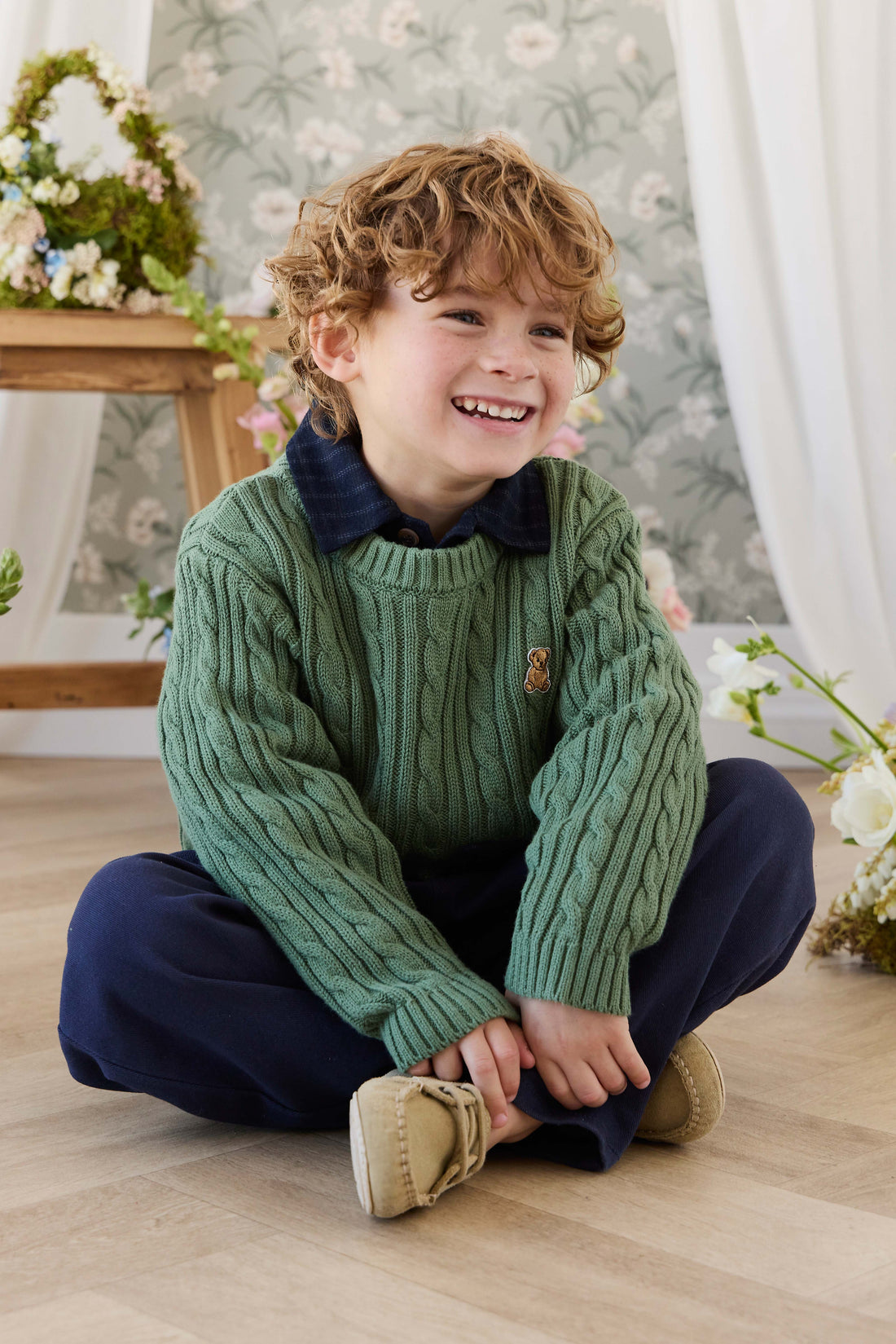 Richard Knit Jumper - Dark Jade Childrens Jumper from Jamie Kay Australia