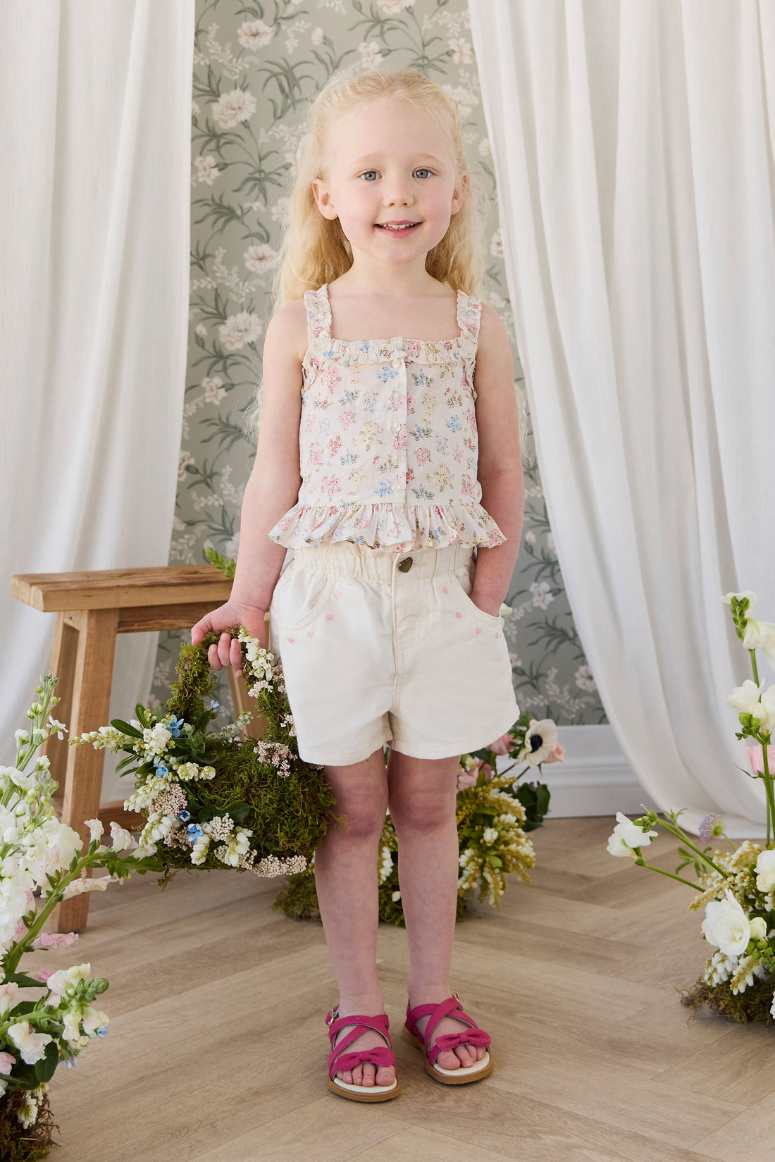 Organic Cotton Cassidy Top - Morgan Vanilla Childrens Top from Jamie Kay Australia